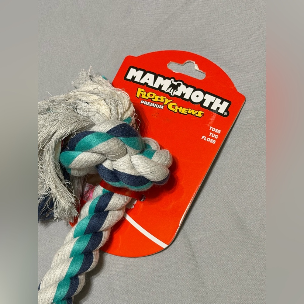 Mammoth Flossy Chews Premium Dog Rope Toy - Blue, Green, White